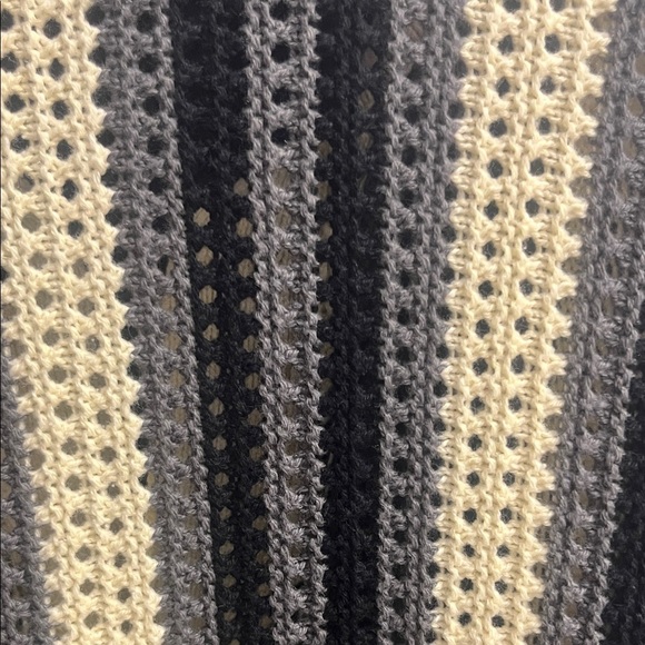 Lucky Brand Men's Striped Cardigan - Black Gray and Cream - Picture 9 of 9